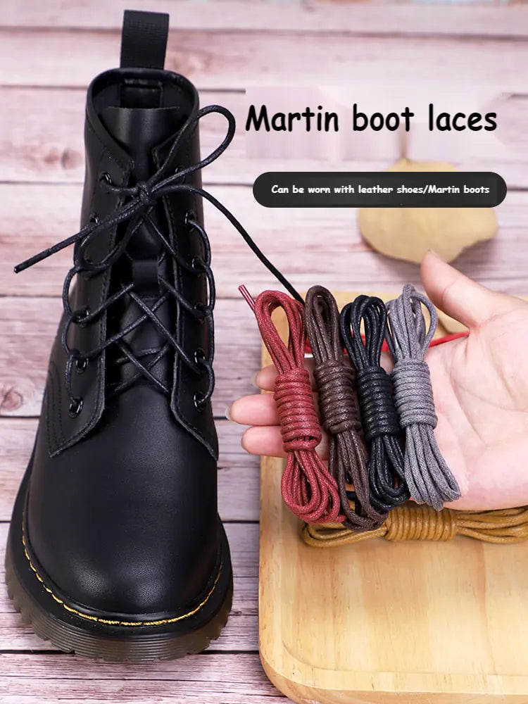 Cotton Waxed Round Shoelaces Set